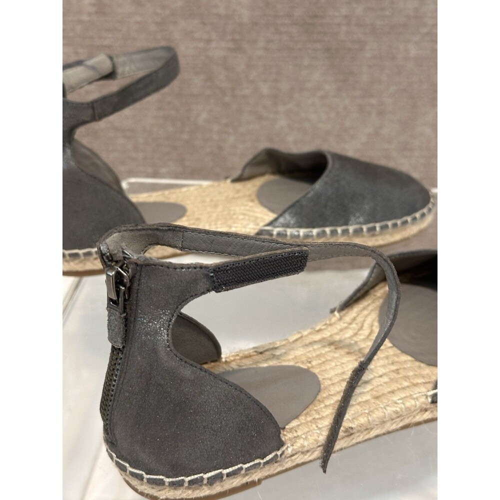 Eileen Fisher Lala Espadrilles Shoes Soft Pewter Metallic Flats US 8.5 EUC - Picture 6 of 16